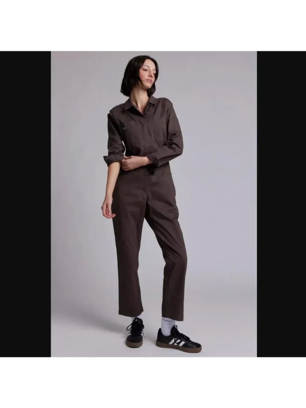 WILDFANG Essential Brown Long Sleeve Coverall Jumpsuit Women's XL